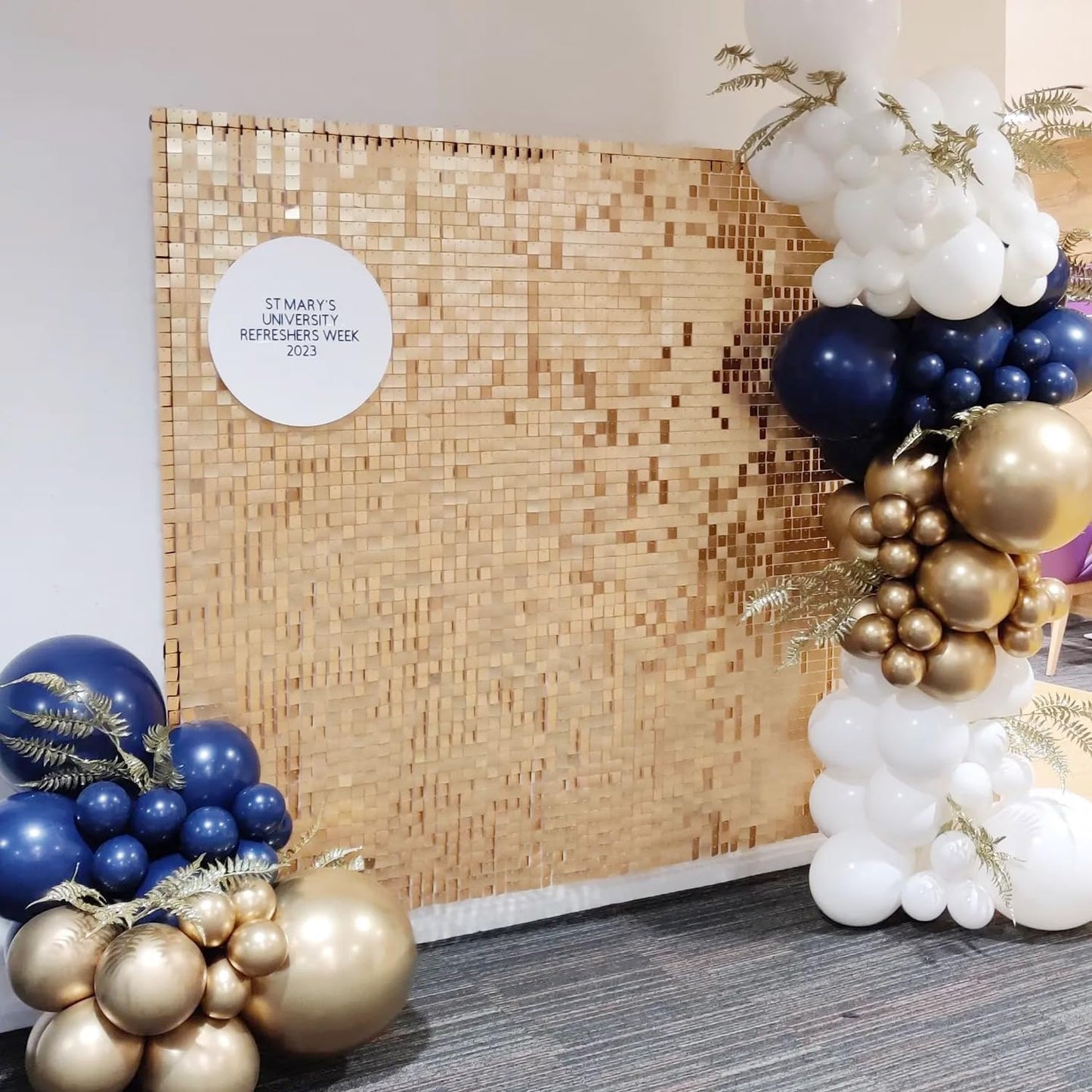 COKAOBE Navy Blue Gold Balloon Garland Arch Kit, 124pcs Royal Blue White Gold Confetti Latex Balloons for Graduation Birthday Baby Shower Wedding Engagements Anniversary Celebrations Party Decorations