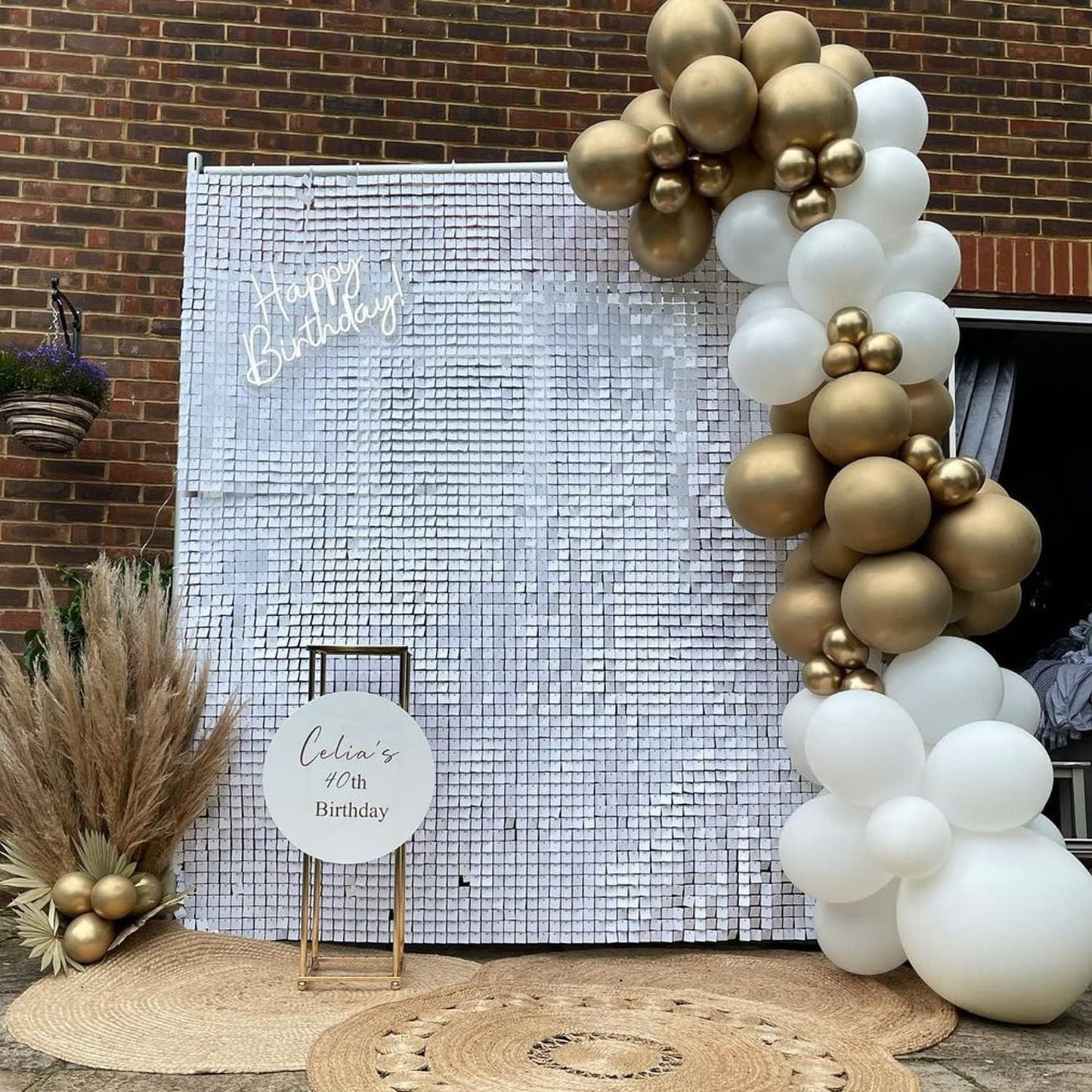 COKAOBE White and Gold Balloons Garland Kit, 124pcs White Metallic Gold Confetti Balloon Arch Kit for Wedding, Engagements Birthday Graduation Baby Shower Celebrations Anniversary Party Decorations